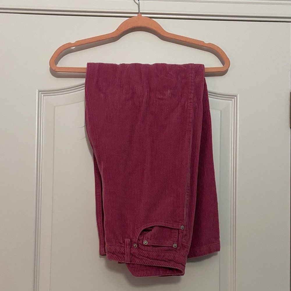 Forever 21 Women's Dark Pink Corduroy Flare Jeans